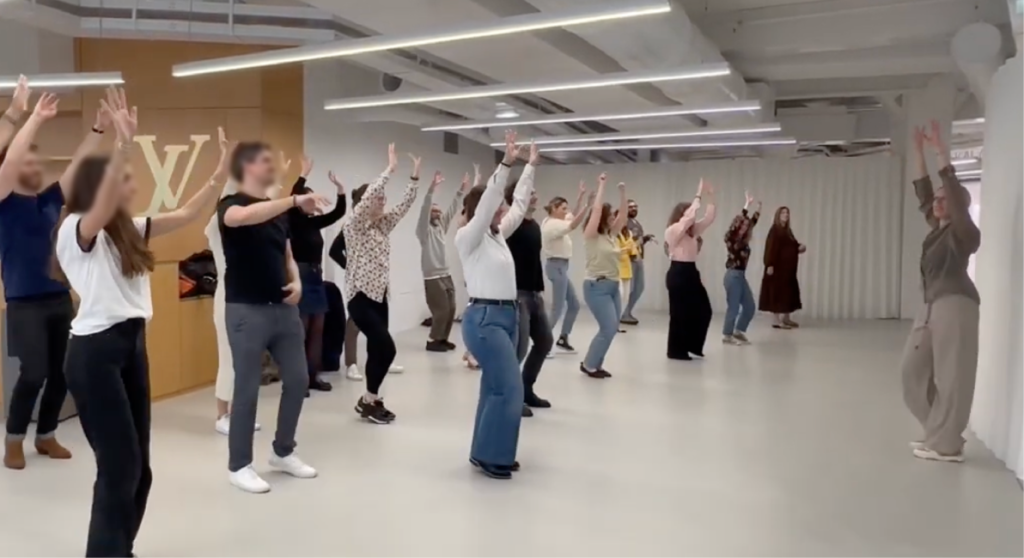 Répétitions du flashmob Louis Vuitton