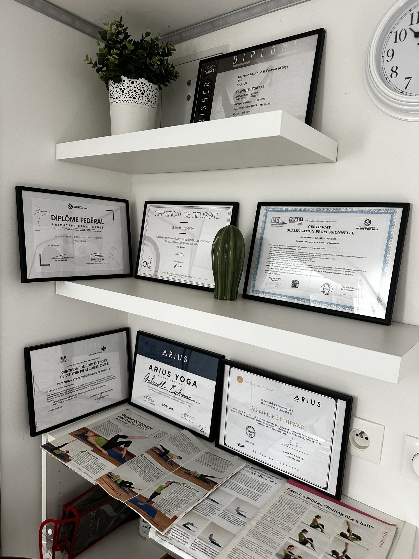 Diplômes et formations Sport-Santé, APSPM et Pilates de Gabrielle Eychenne