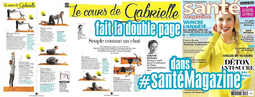 Article de Santé Magazine consacré au Pilates avec Gabrielle Eychenne