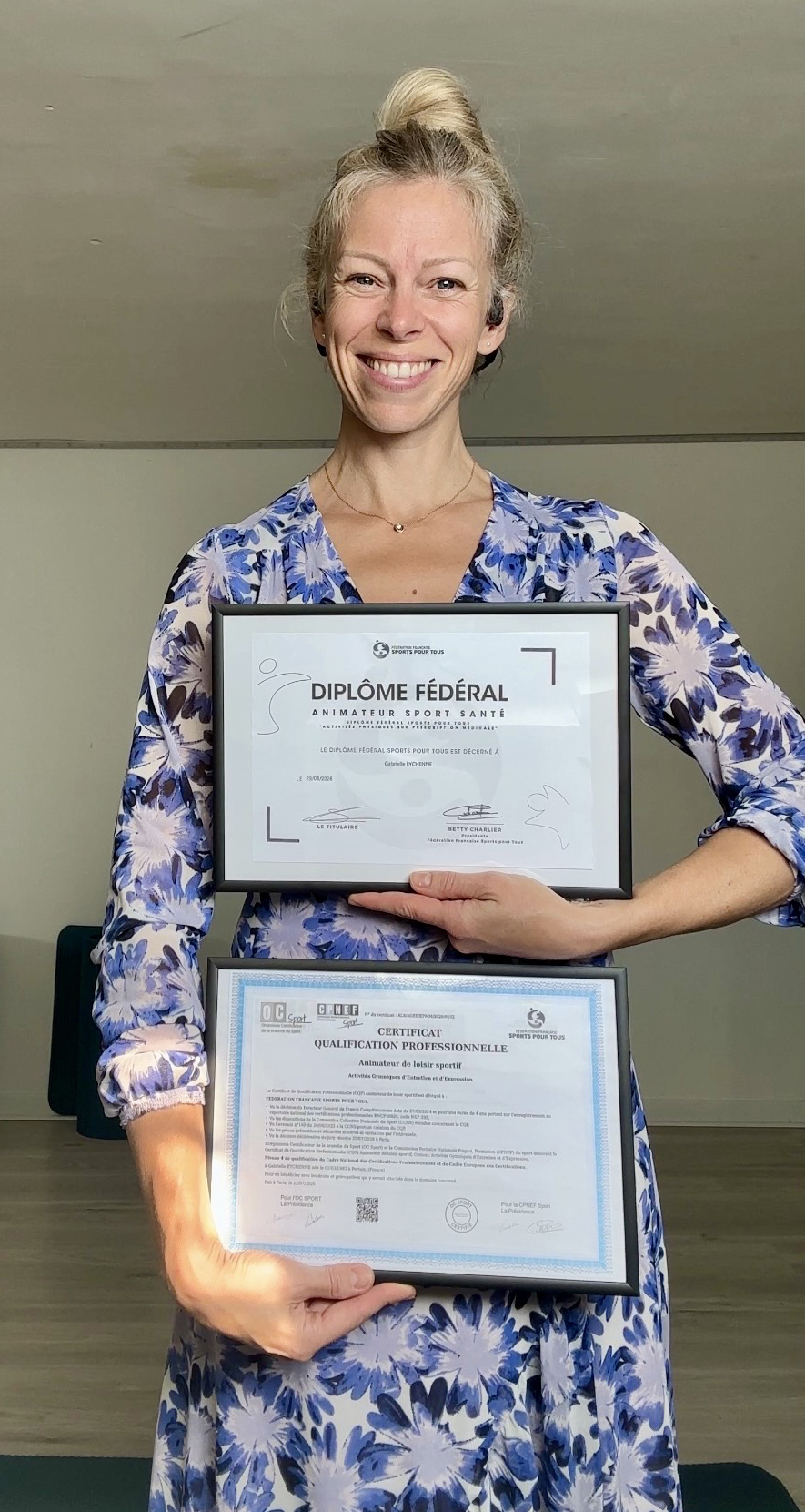 Gabrielle Eychenne, diplômée Animateur Sport Santé et qualifiée APSPM dans les Yvelines