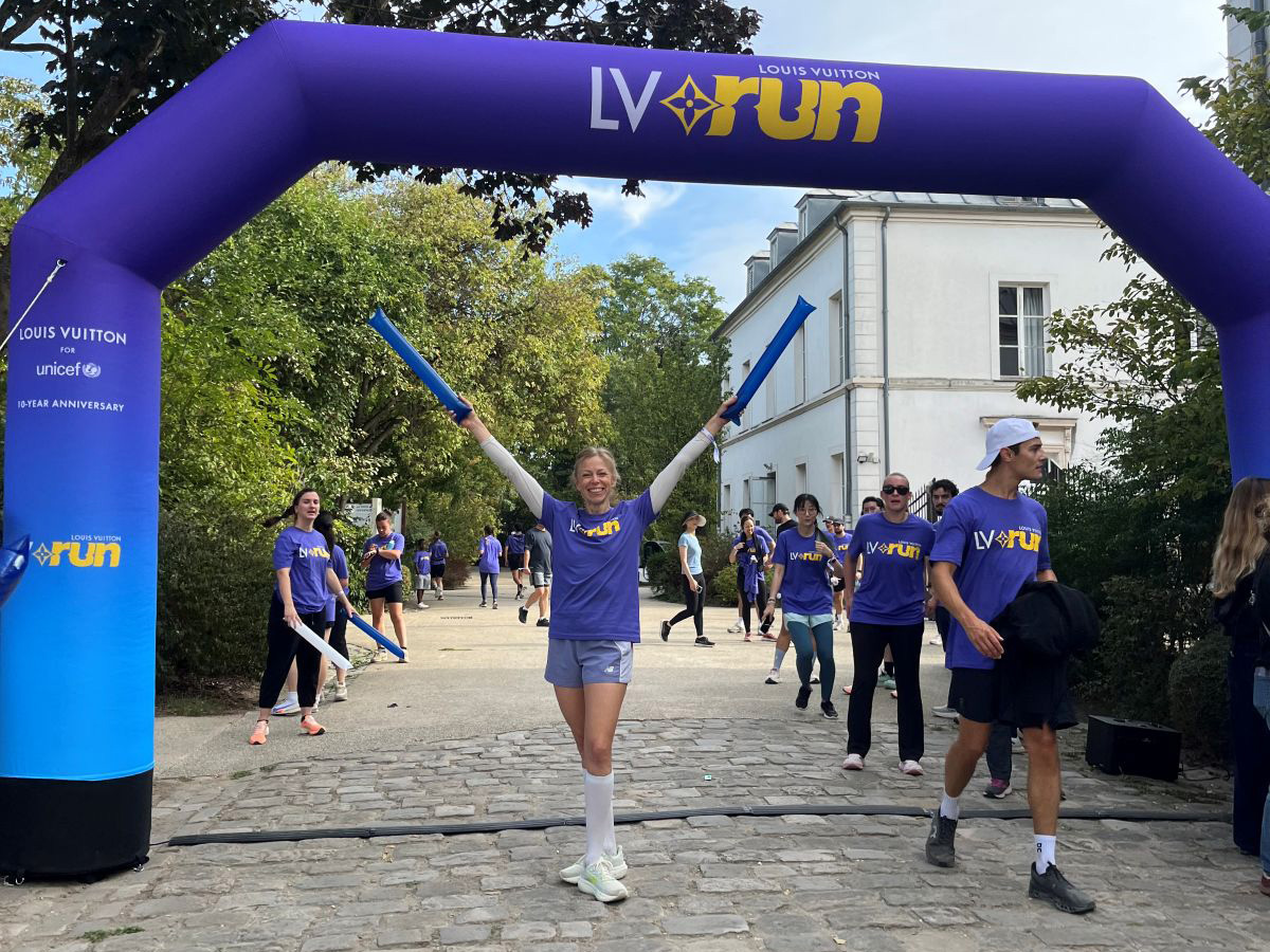 Gabrielle Eychenne lors de la LV Run organisée dans le cadre du partenariat entre Louis Vuitton et l’UNICEF